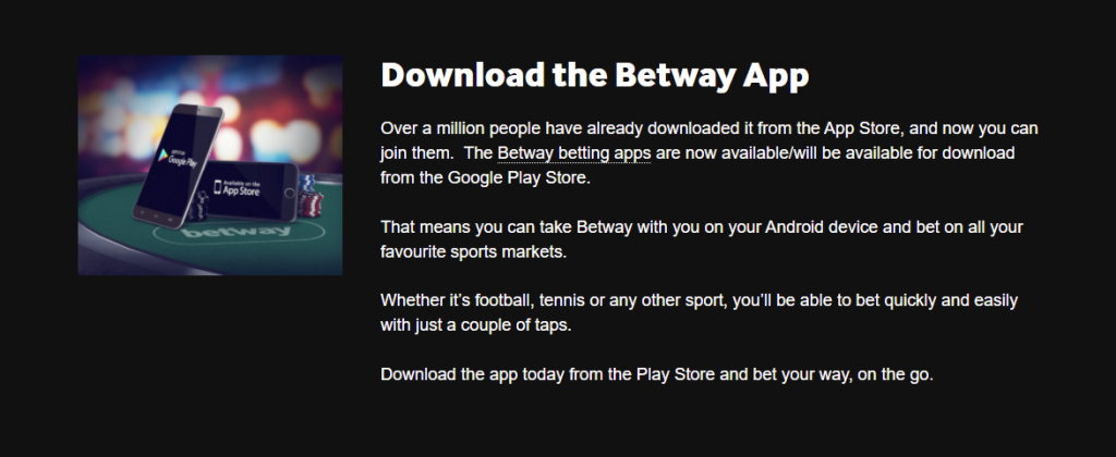 betway mobile app